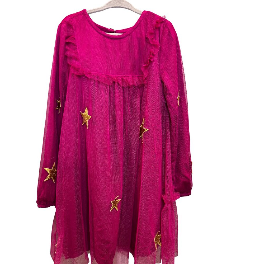 Matilda Jane Girls Pink Star Tulle Dress Size 6